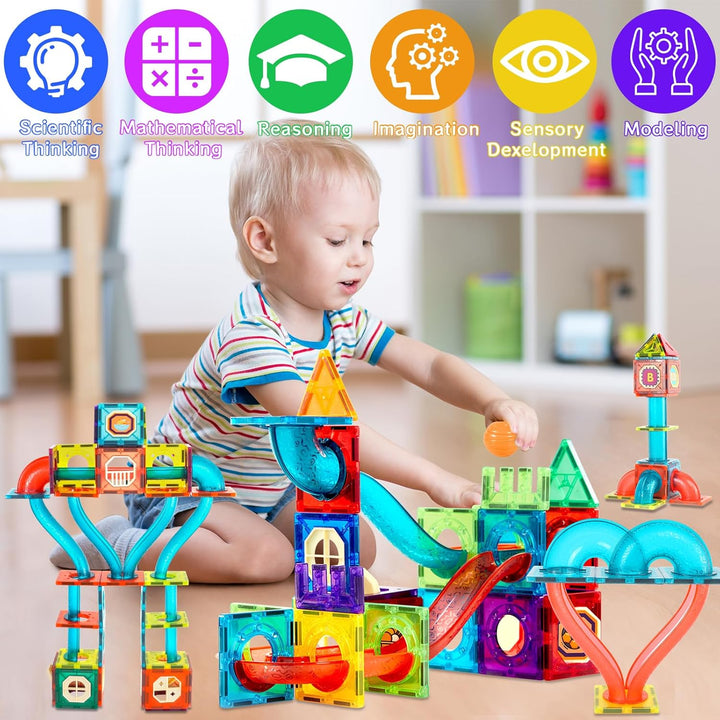 102 Pcs Magnetische Bausteine Spielzeug, Magnetisches Bauspielzeug, Puzzle Baustein Spielzeug, Magne