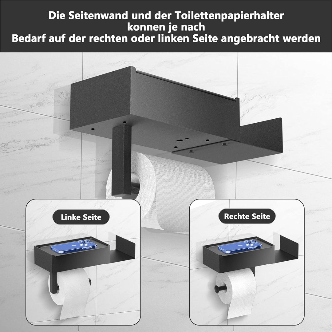 Toilettenpapierhalter Ohne Bohren, Okiuen Toilettenpapierhalter mit Feuchttücherbox Klopapierhalter