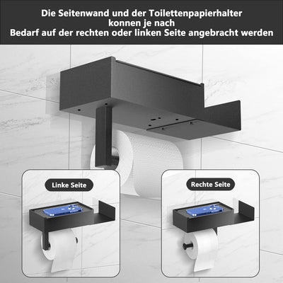 Toilettenpapierhalter Ohne Bohren, Okiuen Toilettenpapierhalter mit Feuchttücherbox Klopapierhalter