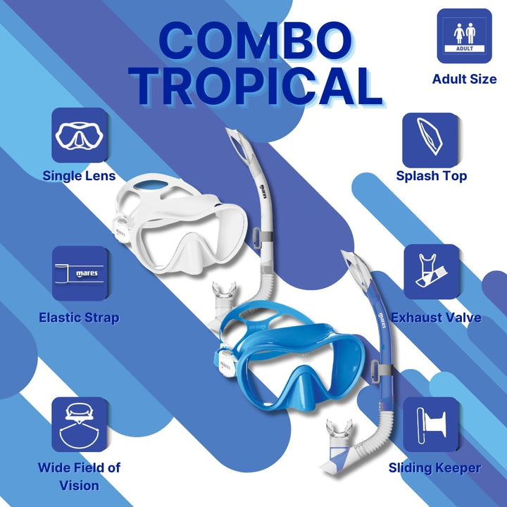 Mares Tropical Schnorchel Und Tauchmaske Einheitsgrösse Blue, Einheitsgrösse Blue