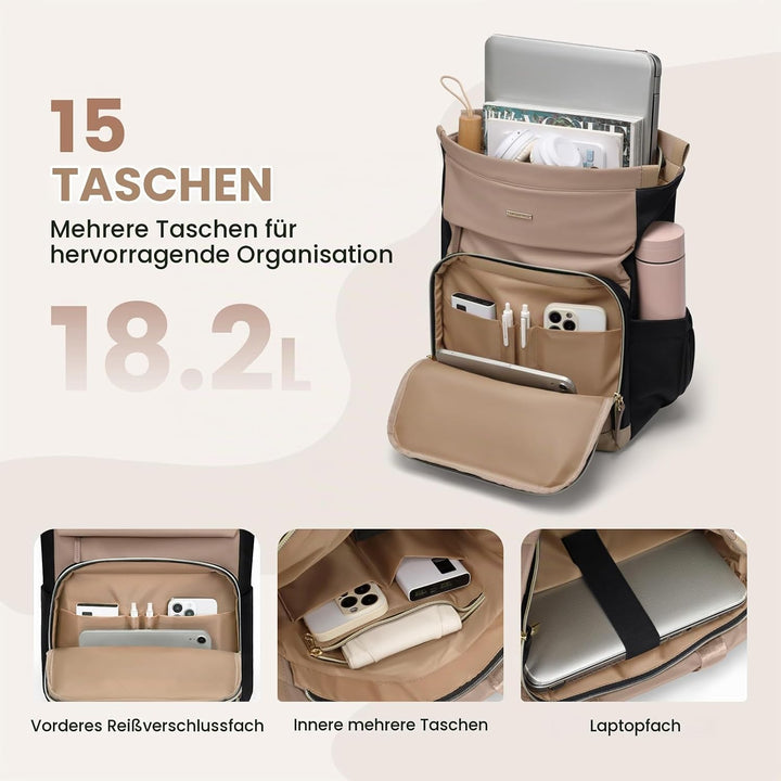 Rucksack Damen, Laptop Rucksack 16 Zoll, Tote Bag Arbeitstasche Backpack Women Gross, Rucksäcke Eleg