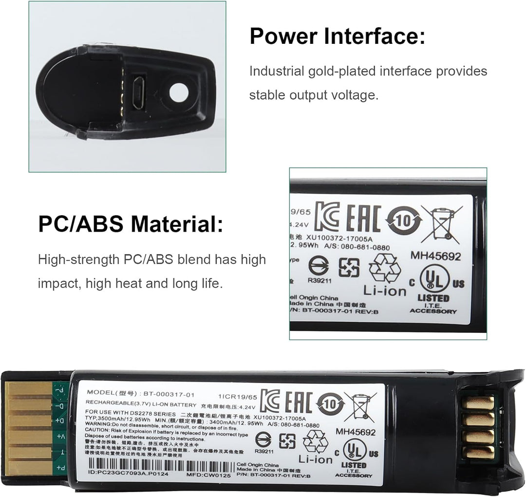 3400mAh Batterie für Zebra DS22, DS2208, DS2278, DS2278-HC, DS2278SR, CR2278, CR2278-PC-Scanner, BT-