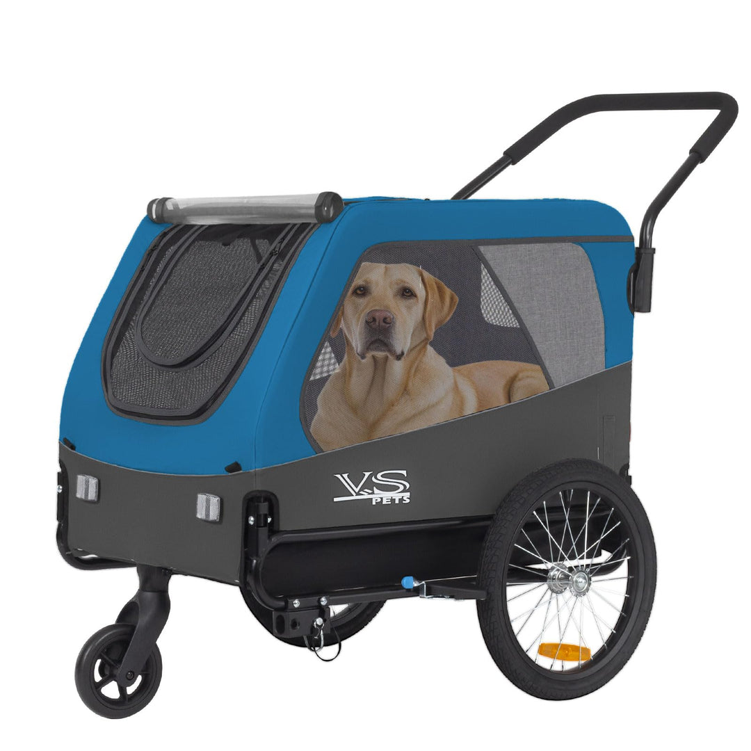 Tiggo VS Pets L Hundeanhänger & Jogger 2-in-1 Hundebuggy, Fahrradanhänger Klappbar,gross ca. 250 Lit