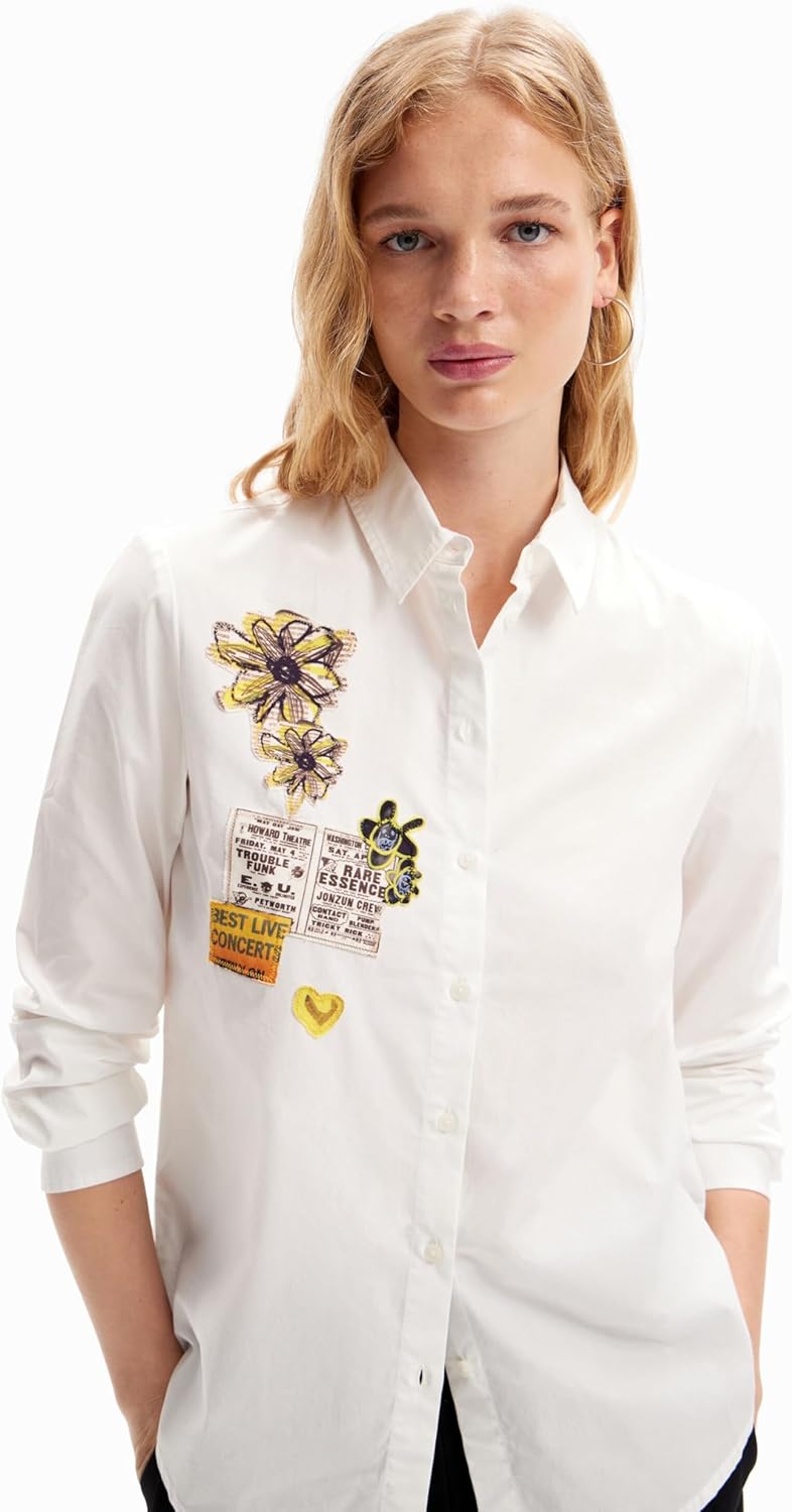 Desigual Damen Cam_Venecia Blouse XS Weiss, XS Weiss