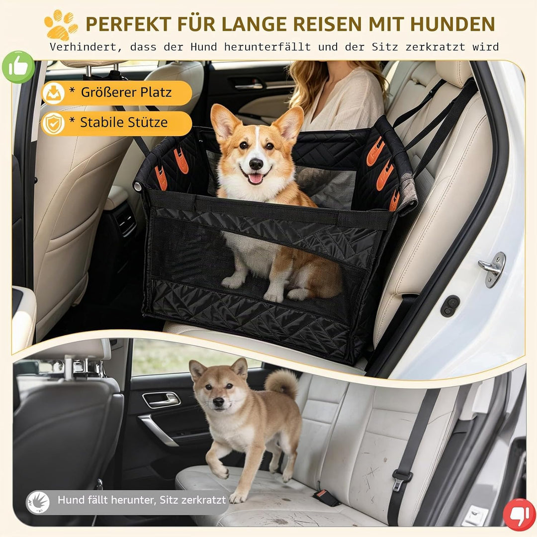 Hunde Autositz Rückbank für Grosshunde,Sicherheitssitz mit Befestigungsgurt, Rutschfester &amp; Wasserdi