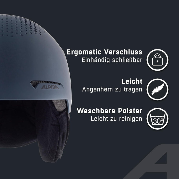 Alpina Herren Skihelm ARBER Tinte matt (Rosa) 54-58, Tinte matt (Rosa) 54-58