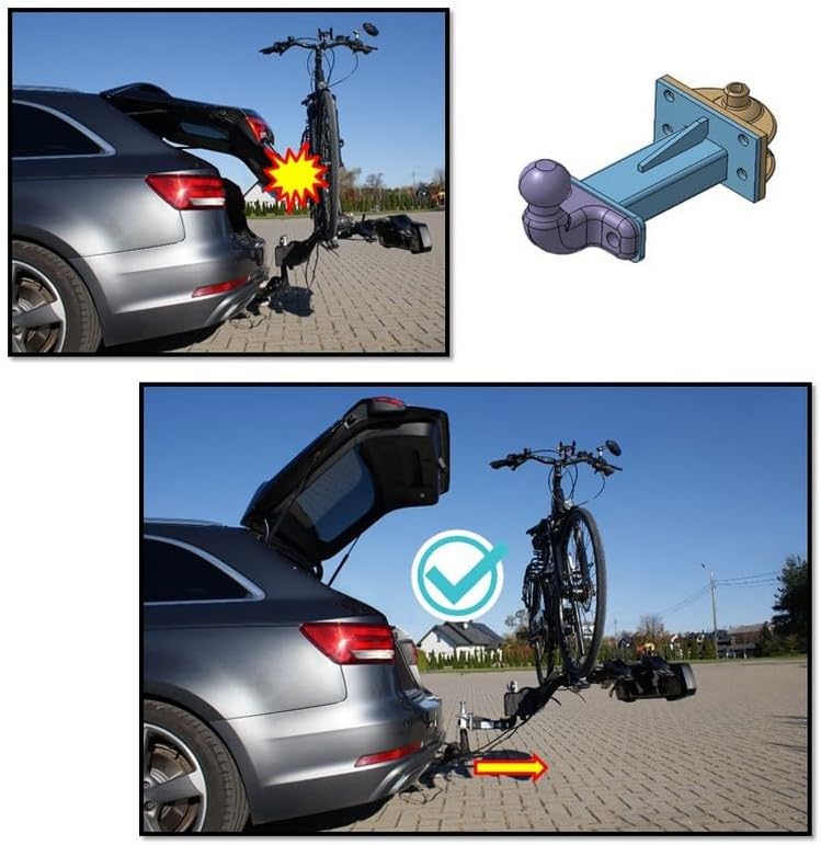 XIMPLIO Universelle Hakenverlängerung für Fahrradträger inkl. Steckkupplung für jedes Type Anhängerk