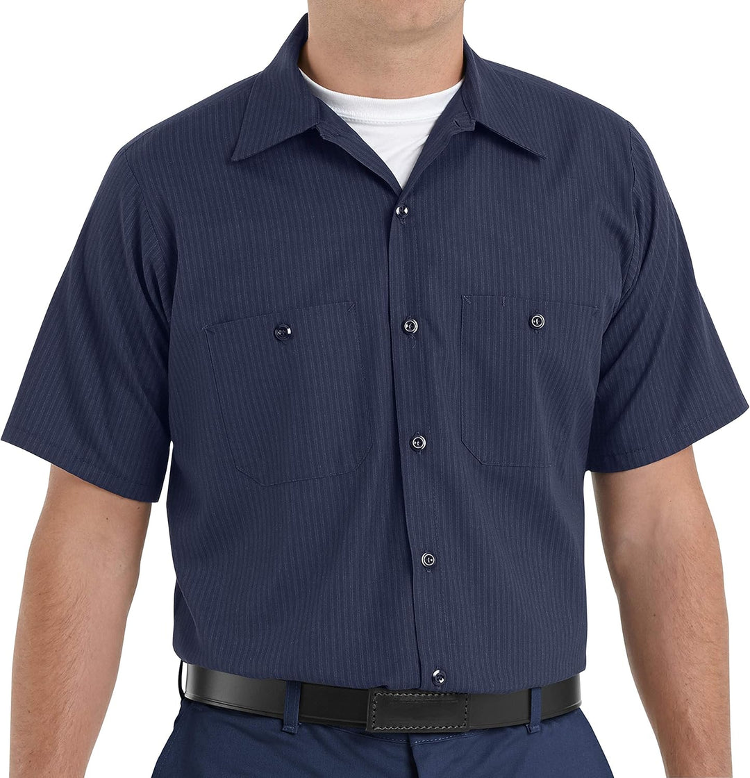 Red Kap Herren Men's Durastripe Performance Tech Work Shirt, Short Sleeve Button-Down-Arbeitshemd S