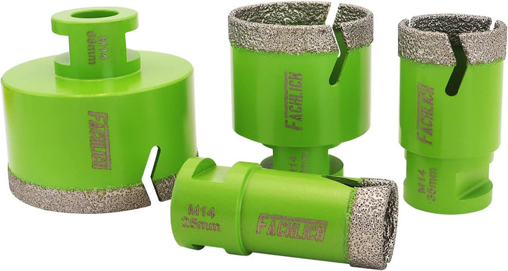 FACHLICH Diamant Fliesenbohrer Set 25/35/50/68mm M14 Diamantbohrer Lochsäge für Porzellan Fliese Gra