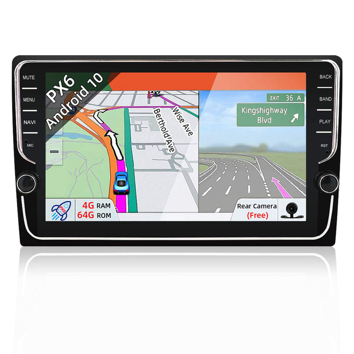 JOYX PX6 Android 10 Doppel Din Autoradio Mit GPS Navi -4G+64G - Rückfahrkamera KOSTENLOS - 10.1 Zoll