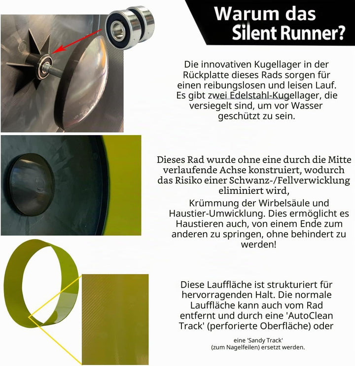 Exotic Nutrition Silent Runner 30,5 cm breit + Sandschiene, Käfigbefestigung