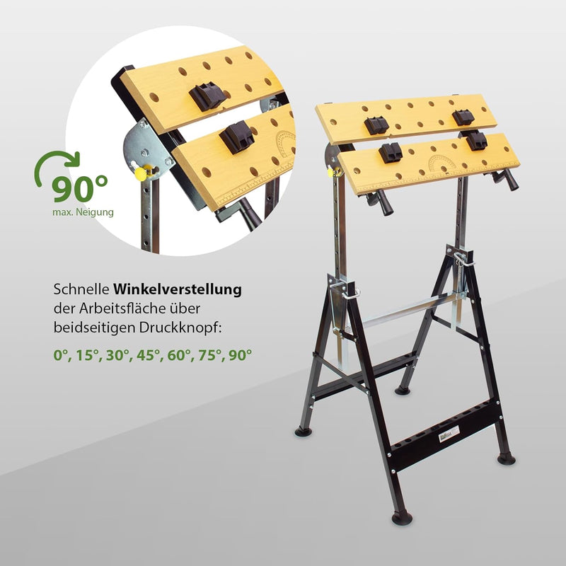 TrutzHolm® Werkbank klappbar höhenverstellbar Werktisch Spanntisch Arbeitstisch bis 100kg