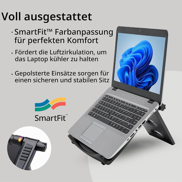 Kensington Easy Riser tragbarer ergonomischer Laptopständer, Für 12 Zoll - 17 Zoll Geräte, Höhenvers