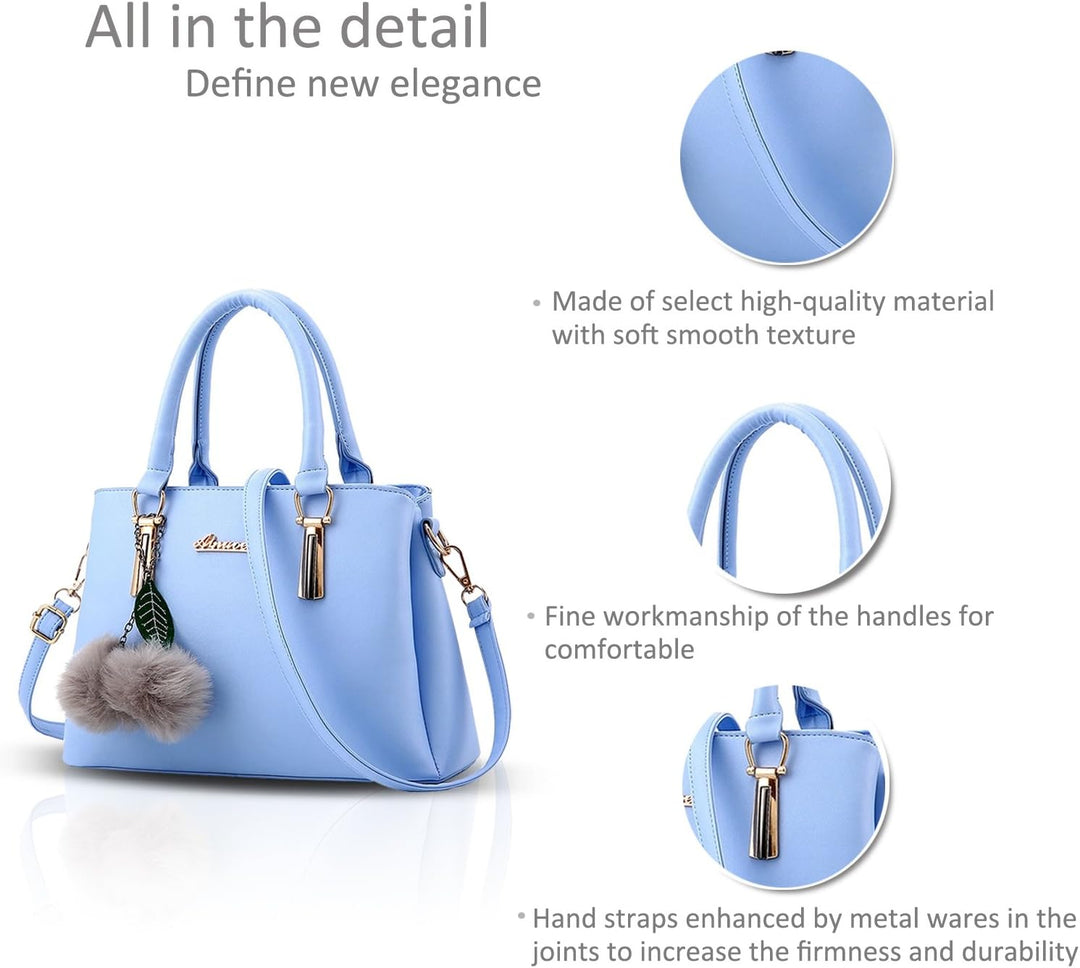 Nicole&Doris Neue PU-Leder beiläufige Art und Weise Handtasche Schultertasche Messenger Bag Blau, Bl