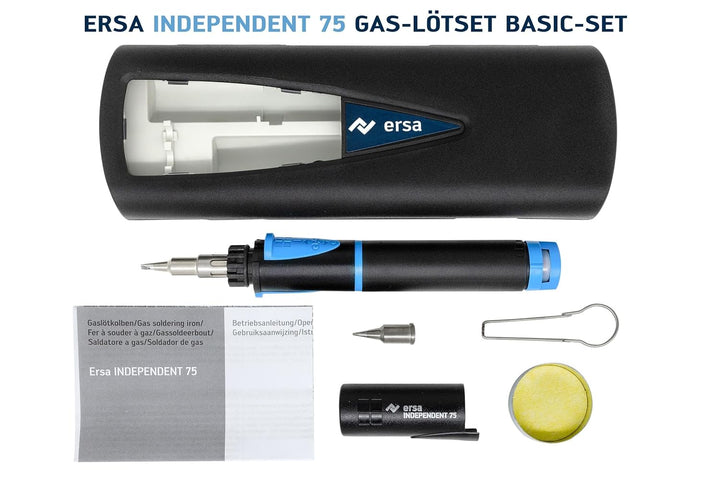 ERSA Independent 75 BASIC-Set Gaslötkolben 75W Temperatur bis 580 °C inkl. 2 Lötspitzen Transportbox