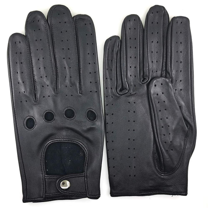 ZLUXURQ Herren Luxus 100% Schaffell Fahrhandschuhe-Weiches hochwertiges Leder Medium(21.6-22.9cm) Sc