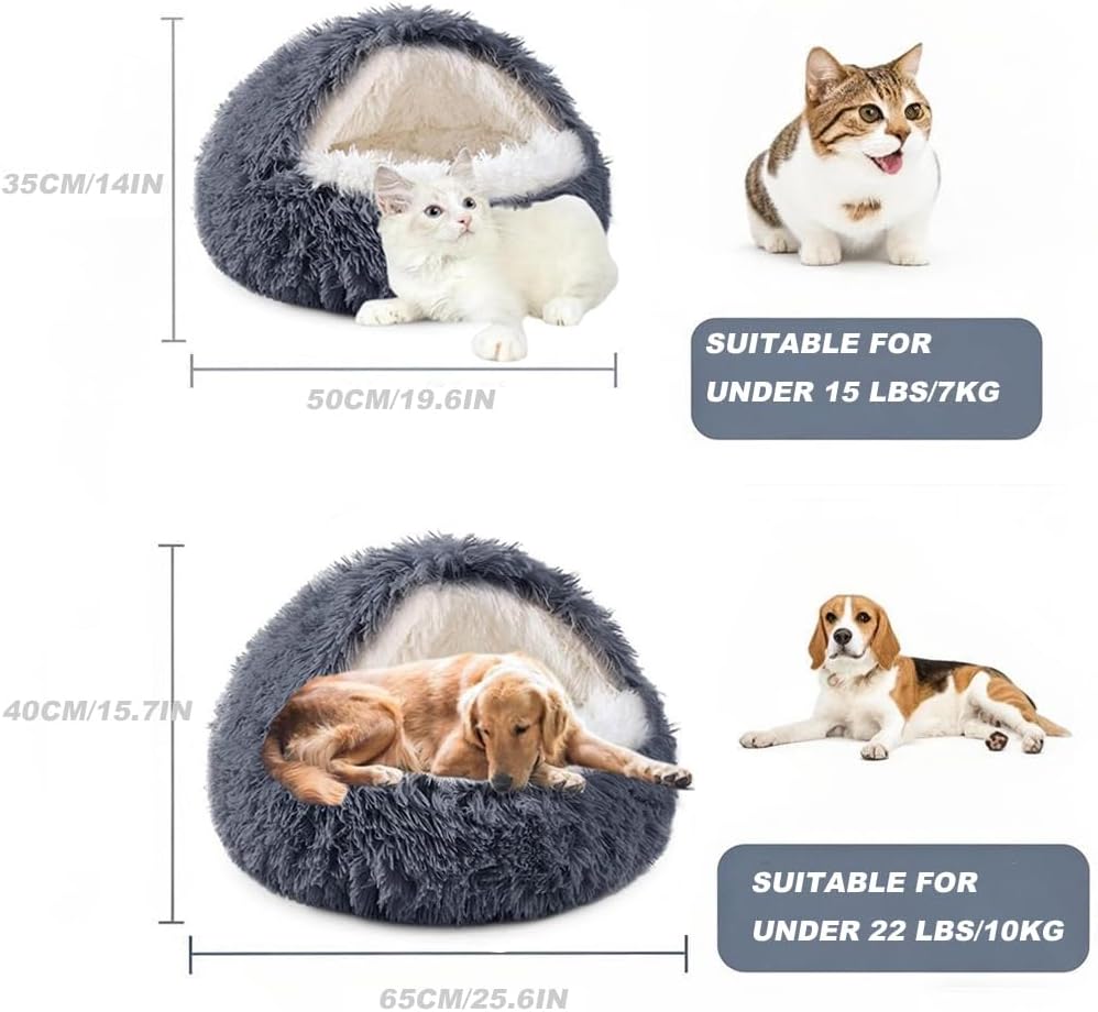 Flauschig Hundebett Muschelform Katzenbett Warm Tierbett Haustierbett Waschbar Hundesofa Katzensofa