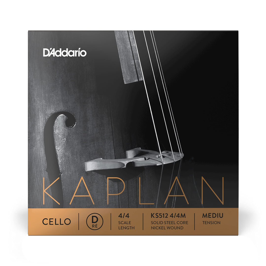 D'Addario Kaplan Cello-Saite - Einzelsaite D - KS512 4/4M - Cellosaiten - 4/4 Skala, Mittlere Spannu
