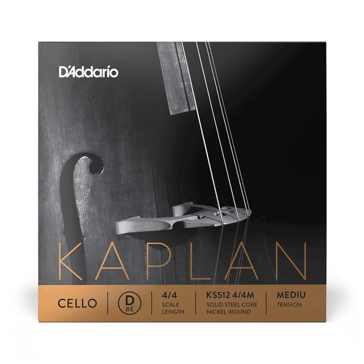 D'Addario Kaplan Cello-Saite - Einzelsaite D - KS512 4/4M - Cellosaiten - 4/4 Skala, Mittlere Spannu