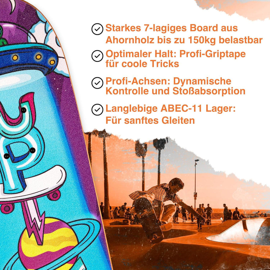 UpTone360 Skateboard: Qualität und Spass auf der Strasse – Dein Board für jeden Style und jedes Alte