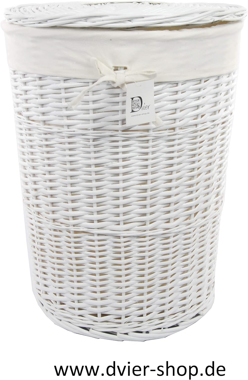 DVier Wäschekorb Weide weiss D.39 H.54cm 08WRd-b