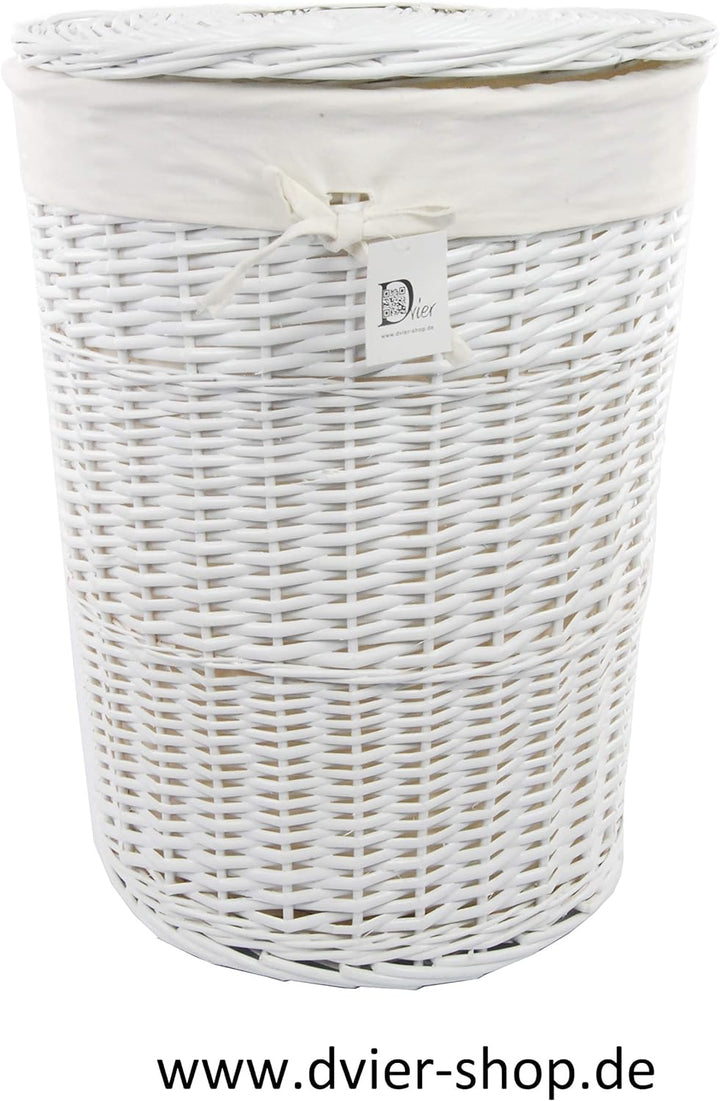 DVier Wäschekorb Weide weiss D.39 H.54cm 08WRd-b