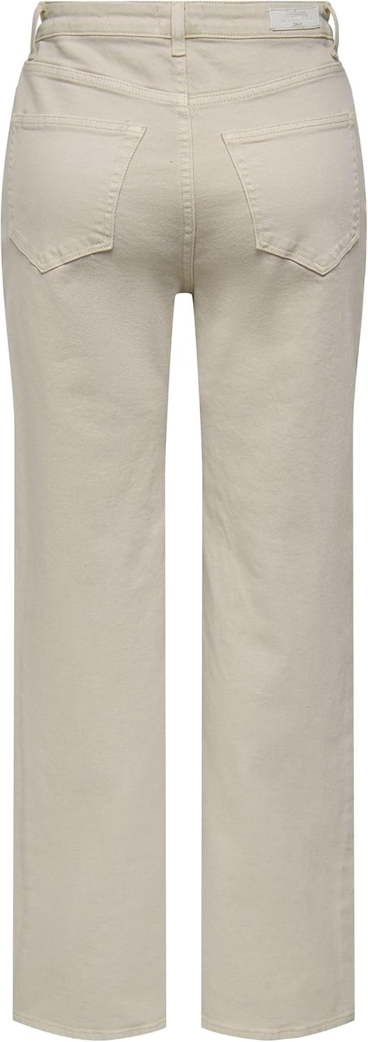 ONLY Damen Onljuicy Hw Wide Leg DNM Reabox Noos Jeanshose 25W / 32L Ecru, 25W / 32L Ecru
