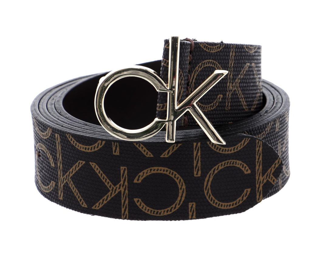 Calvin Klein Logo Belt 3.0 W100 Brown Mono Mix