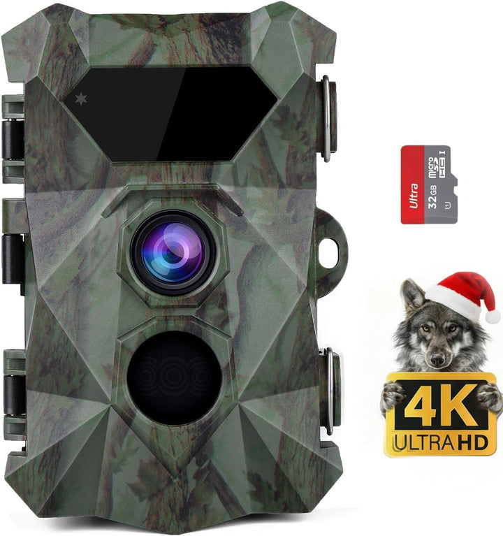Coolifepro Wildkamera, 4K Video Wildtierkamera, 48MP Wildtierkamera mit Nachtsicht Bewegungsmelder,