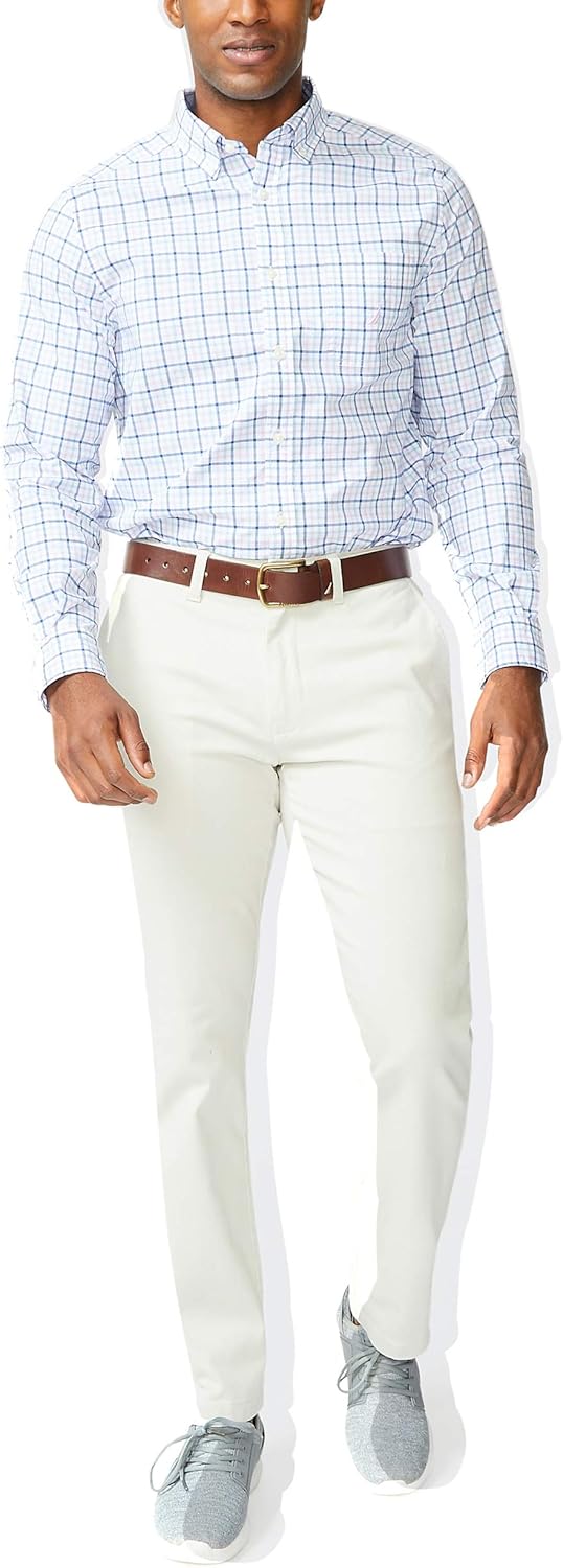Nautica Herren Klassische Passform, Flache Vorderseite, Stretch, Solide Chino Deck Lässige Business-