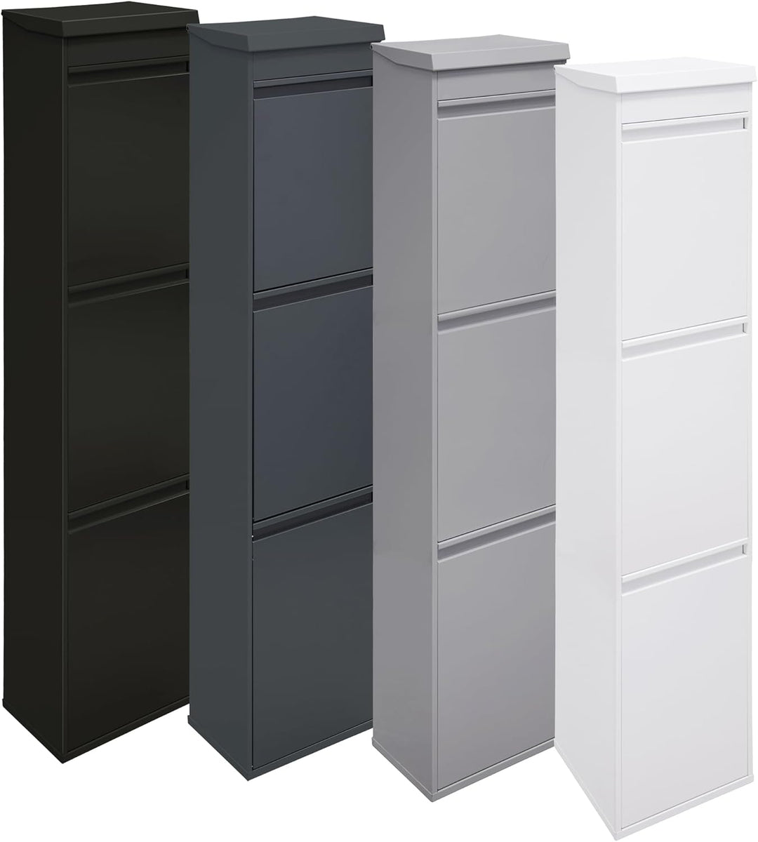 ARREGUI Top CR324-B Mülltrennsystem aus Stahl mit Aufbewahrungsbox mit Deckel | 3 Fächer Mülleimer f