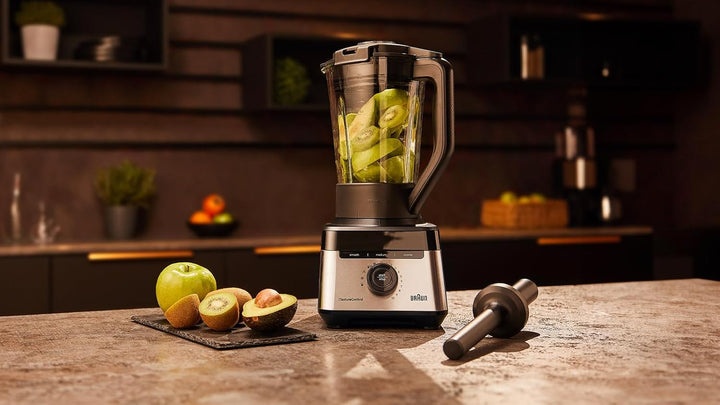 Braun Standmixer PowerBlend 7 JB7550BK, Mixer mit dreieckigem Glasbehälter, 10 Geschwindigkeiten + P