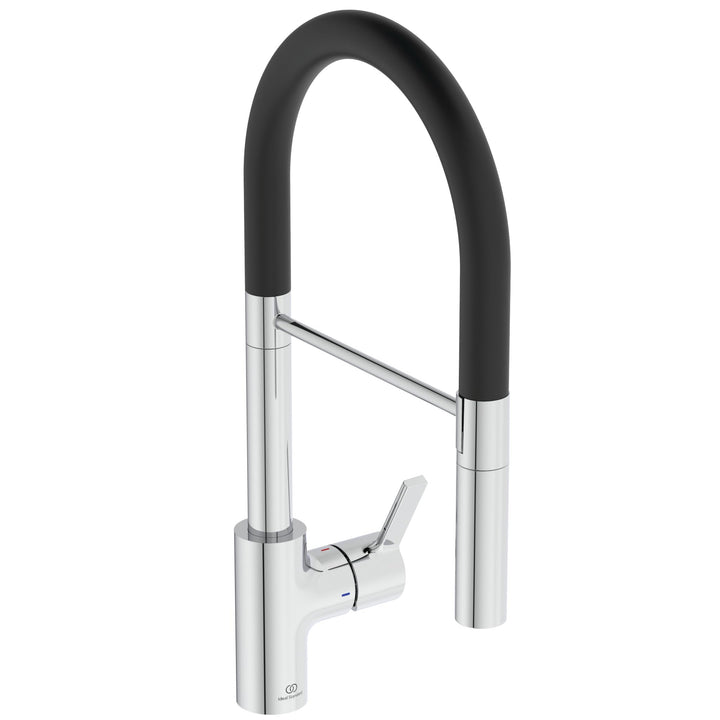 Ideal Standard – Gusto Küchenarmatur, Semi-Professional, mit 2-Funktionshandbrause an Silikonschlauc