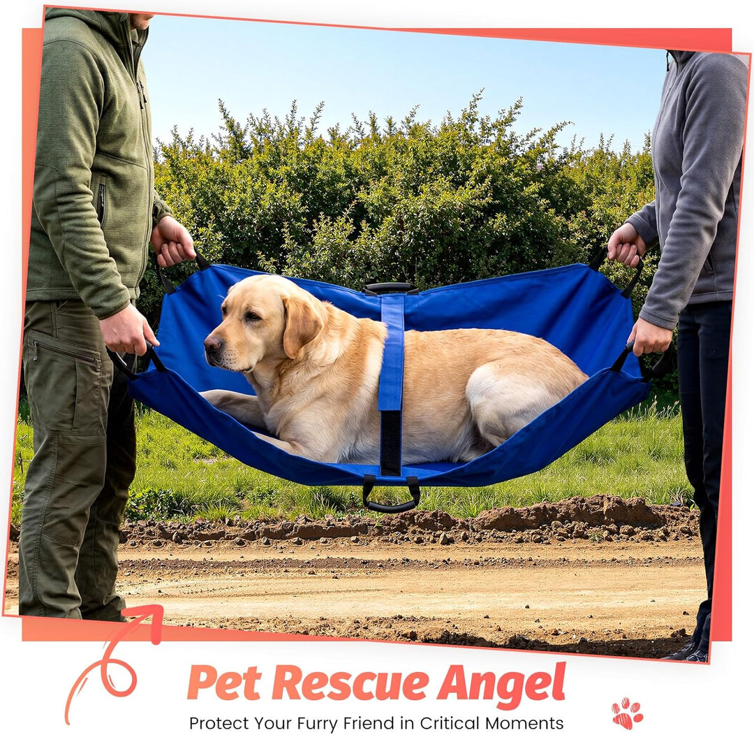 Hunde Tragehilfe & Haustiertrage Trage - Transport Notfalltrage bis 60 kg, Faltbar Anti-Biss-Trage m