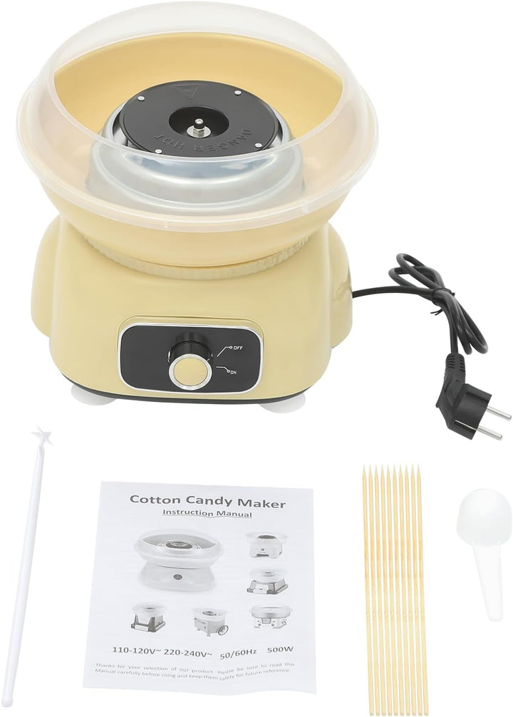 500W Klein Elektrischer Zuckerwattemaschine Set für Zuhause, Retro Cotton Candy Machine Zuckerwatte