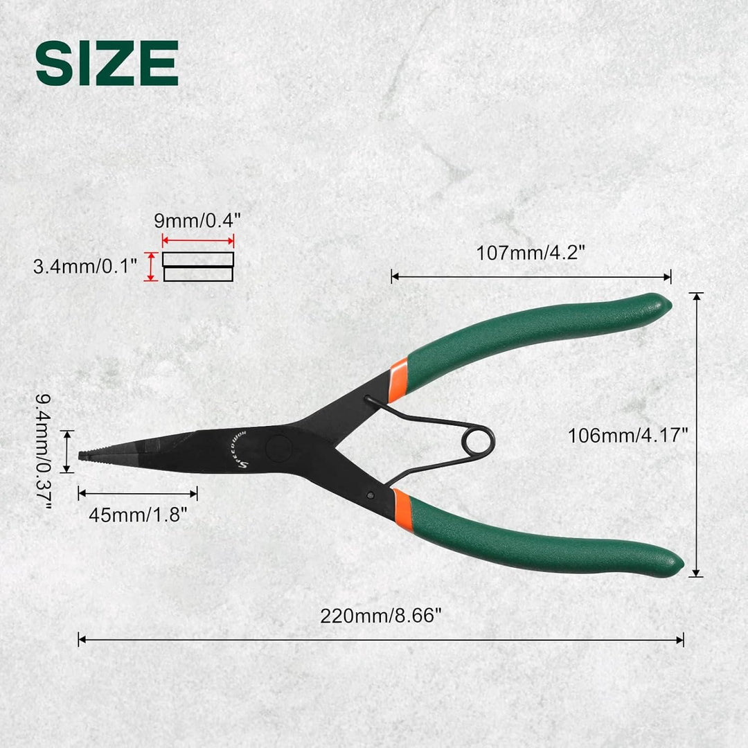 SPEEDWOX Lockringzange für Getriebe, 22,9 cm (9 Zoll), flache Nasen-Haltringzange mit schwarzem Oxid