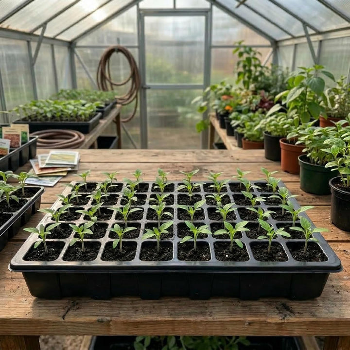 Gardzen 5er-Set Garten-Anzuchtkasten mit 200 Zellen, Samen-Starterschale mit Kuppel und Boden, 38,1