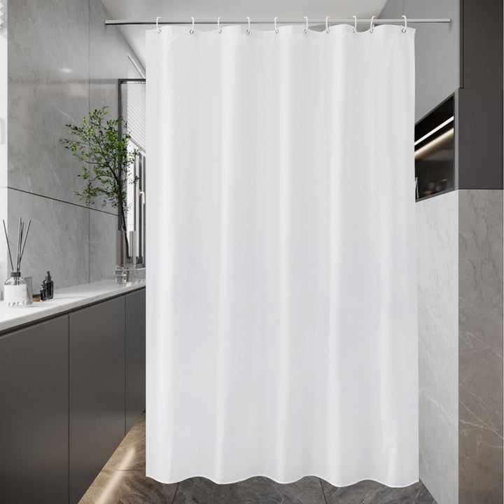 EurCross Weiss Schmal Duschvorhang 150x200 Textil Stoff Anti-Schimmel Badevorhang, Wasserdicht Wasch