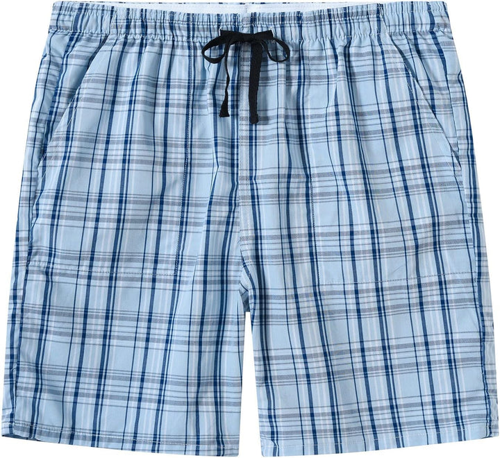 MoFiz Schlafshorts Jungen Baumwolle Kurz Pyjamahose Schlafanzug Karierte Hose Loungewear Nachtwäsche