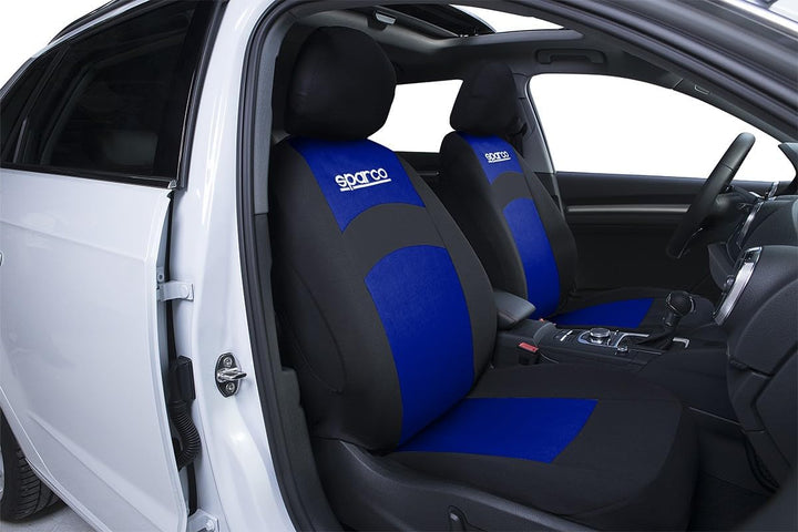 SPARCO SPCS402BL Schonbezüge-Kompletteset von 5 Kopfstützen, Schwarz/Blau