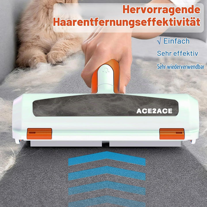ACE2ACE Tierhaarentferner Fusselrolle, Fusselrolle für Hundehaare und Katzenhaare Wiederverwendbar,