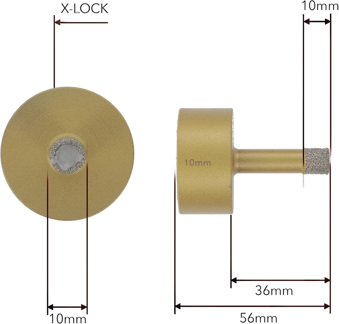 PRODIAMANT Diamant Fliesenbohrer 10 mm passend für X-Lock Aufnahme – Trockenbohrer für Feinsteinzeug
