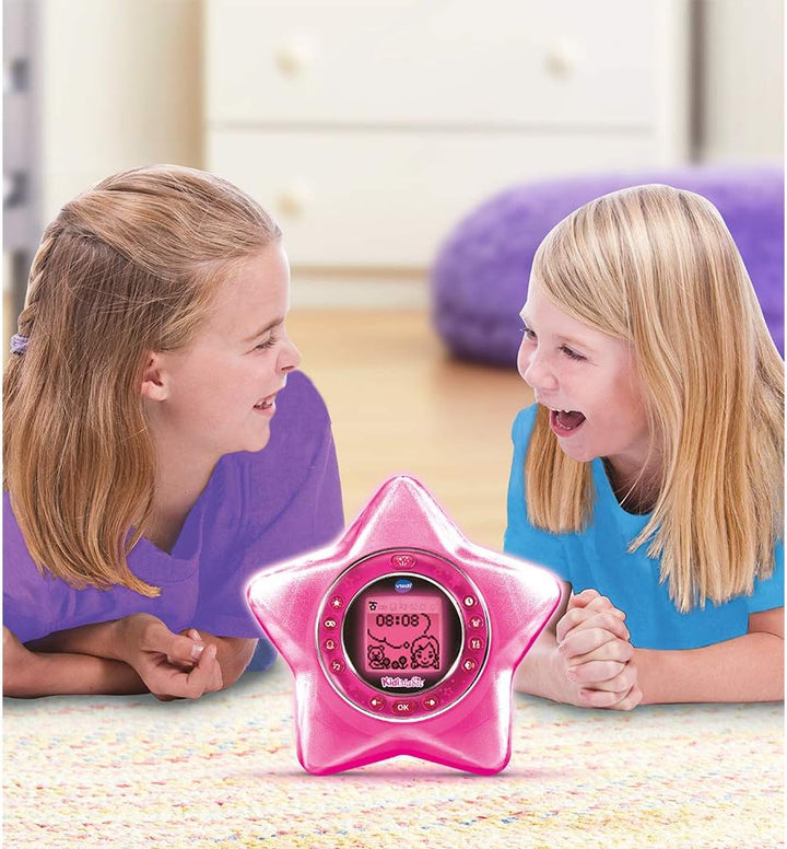 VTech - KidiMagic StarLight Rose — Interaktiver Kinderwecker, Radiowecker mit Lautsprecher und animi