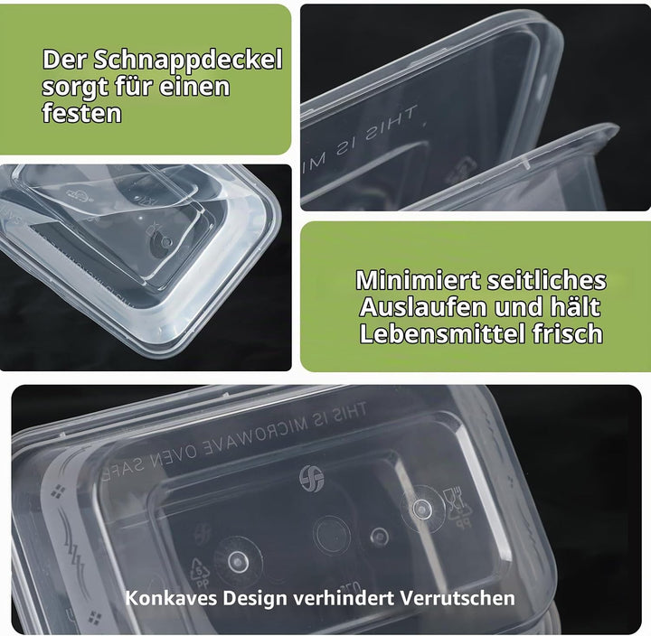 Meal Prep Boxen mit Deckel 50Pack Meal Prep Container mit 1000ml, 1000ml