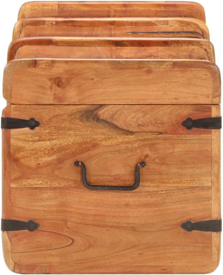 vidaXL Akazienholz Massiv Holztruhe Abschliessbar Truhe Aufbewahrungsbox Holzkiste Schatztruhe Schat