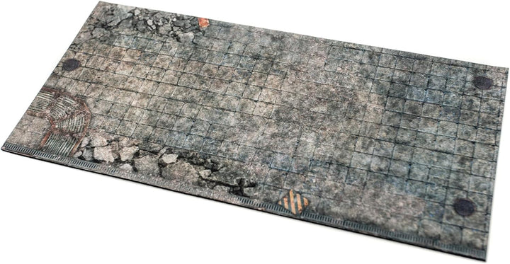 Gummizonen kompatibel mit Warhammer 40 30,5 x 15 cm - 5 Stück, Zerstörter Platz, Zerstörter Pla
