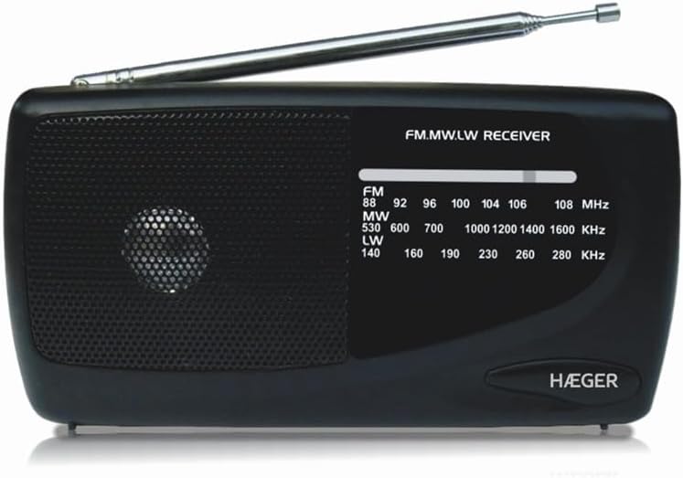 HAEGER Handy Multiband-Radio, tragbar, Am/FM/LW, mit Teleskopantenne, Kopfhöreranschluss