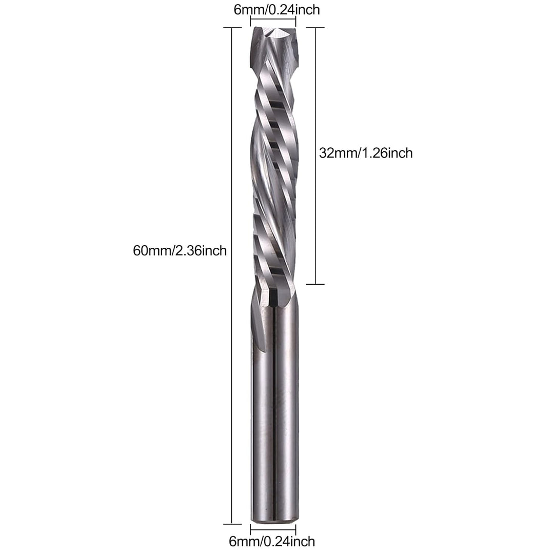 EU_HOZLY 5 Stück Hartmetall-Kompressionsfräser Up&amp;Down 2 Flöten Schaftfräser 6 mm (0,236 Zoll) Schaf