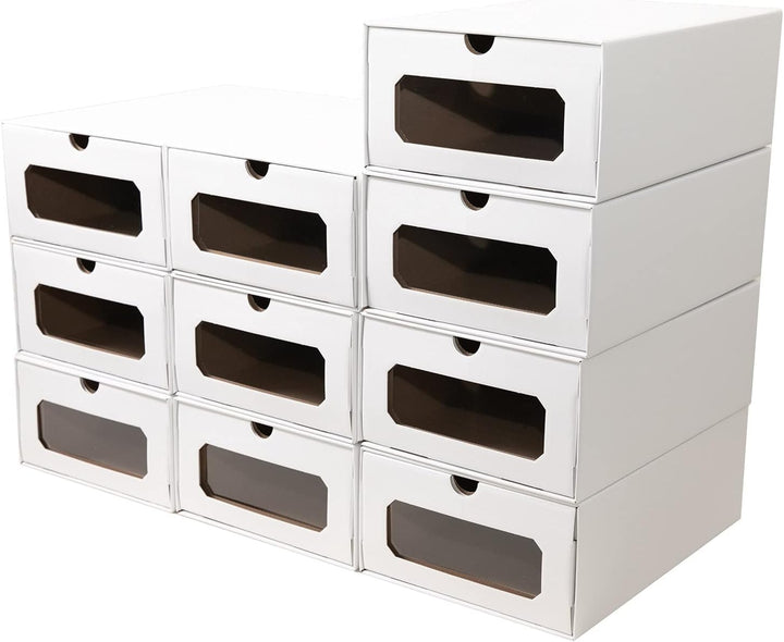 20 x PresentFill® Aufbewahrungsbox Weiss Schuhbox Schuhkiste Schuhschachtel Schuhkarton Ordnungsboxe