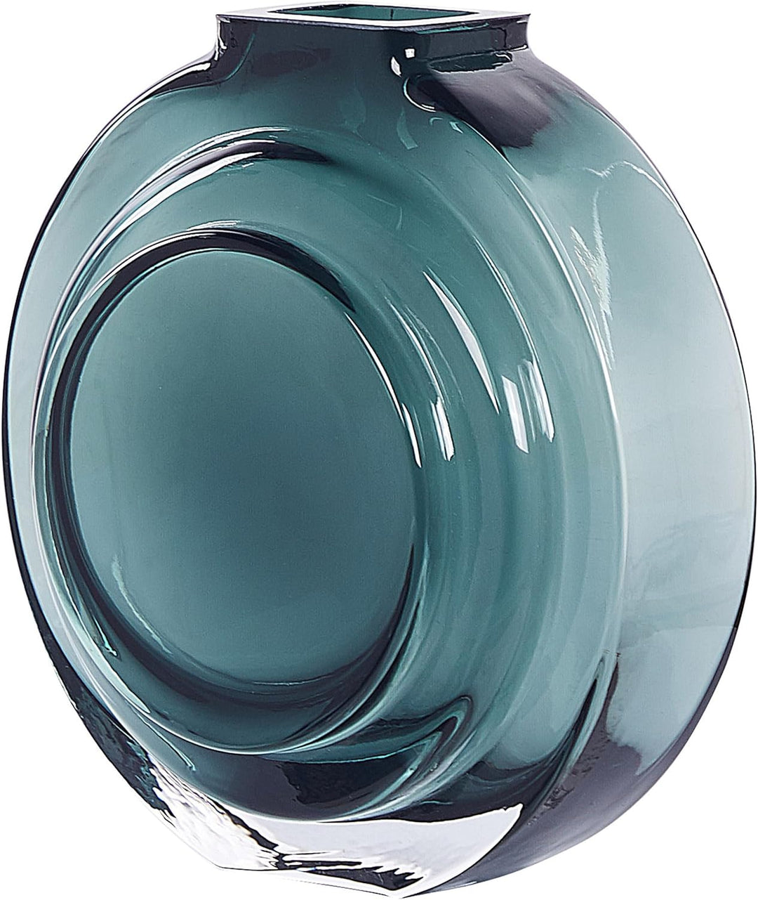 Deko Blumenvase Glas grün / transparent 27 cm rund mit schmaler Öffnung Kapeli